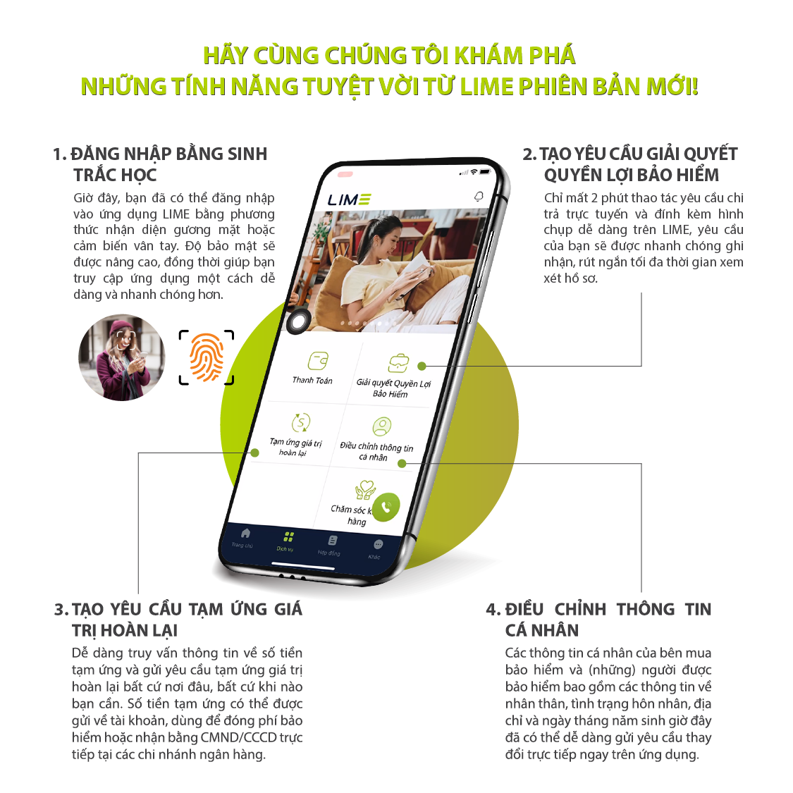 CẬP NHẬT MỚI TỪ APP LIME THÊM TÍNH NĂNG TĂNG TRẢI NGHIỆM Bảo hiểm