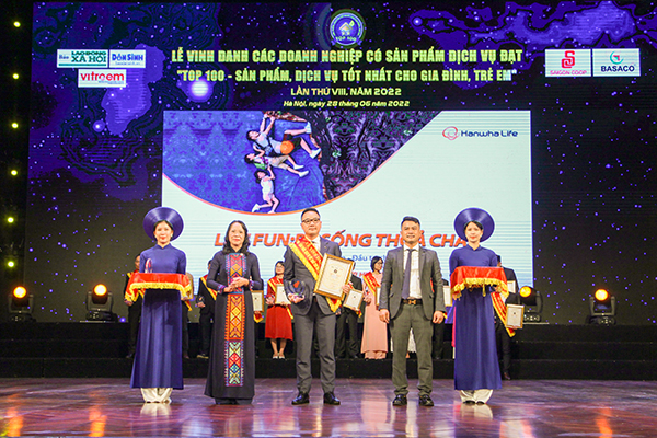 Sản phẩm LIFE FUN:D - SỐNG THỎA CHẤT của Hanwha Life Việt Nam vinh dự nằm trong “Top 100 sản phẩm – dịch vụ tốt nhất cho gia đình và trẻ em” năm 2022