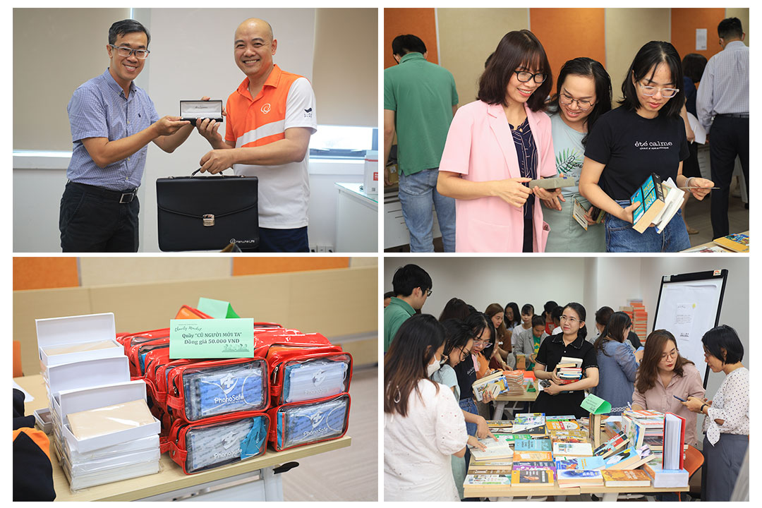 Cán bộ nhân viên Hanwha Life Việt Nam hân hoan tham gia và đóng góp trong Phiên chợ thiện nguyện